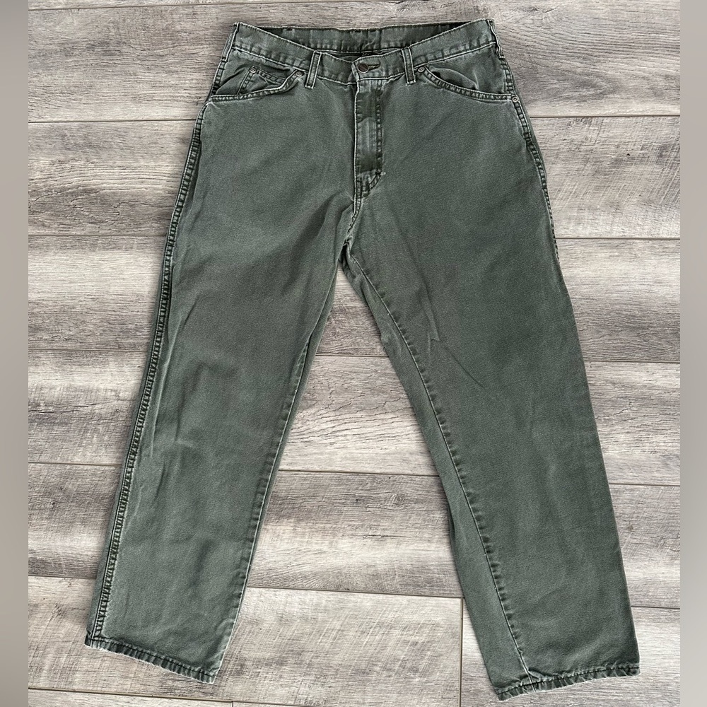 Dickies olive green carpender pants 34X30